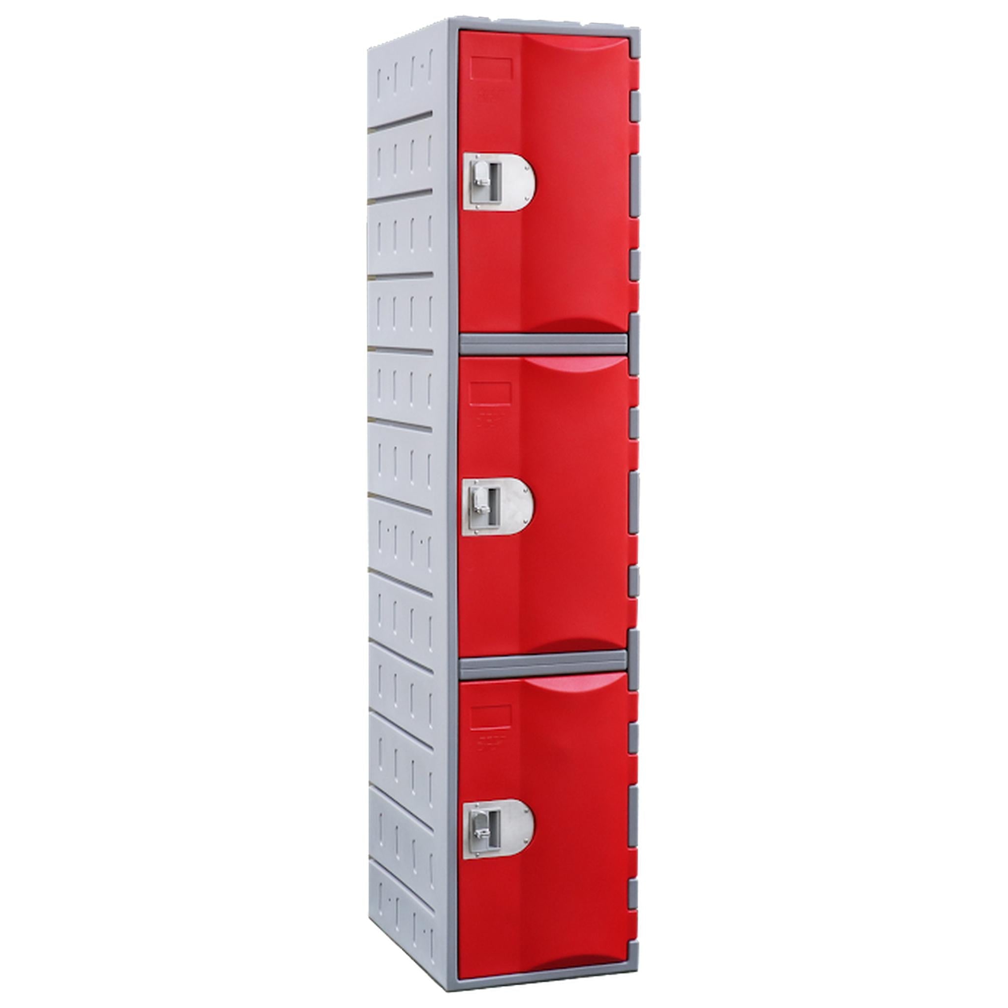 Heavy Duty Plastic Lockers 3 Tiers Full Height