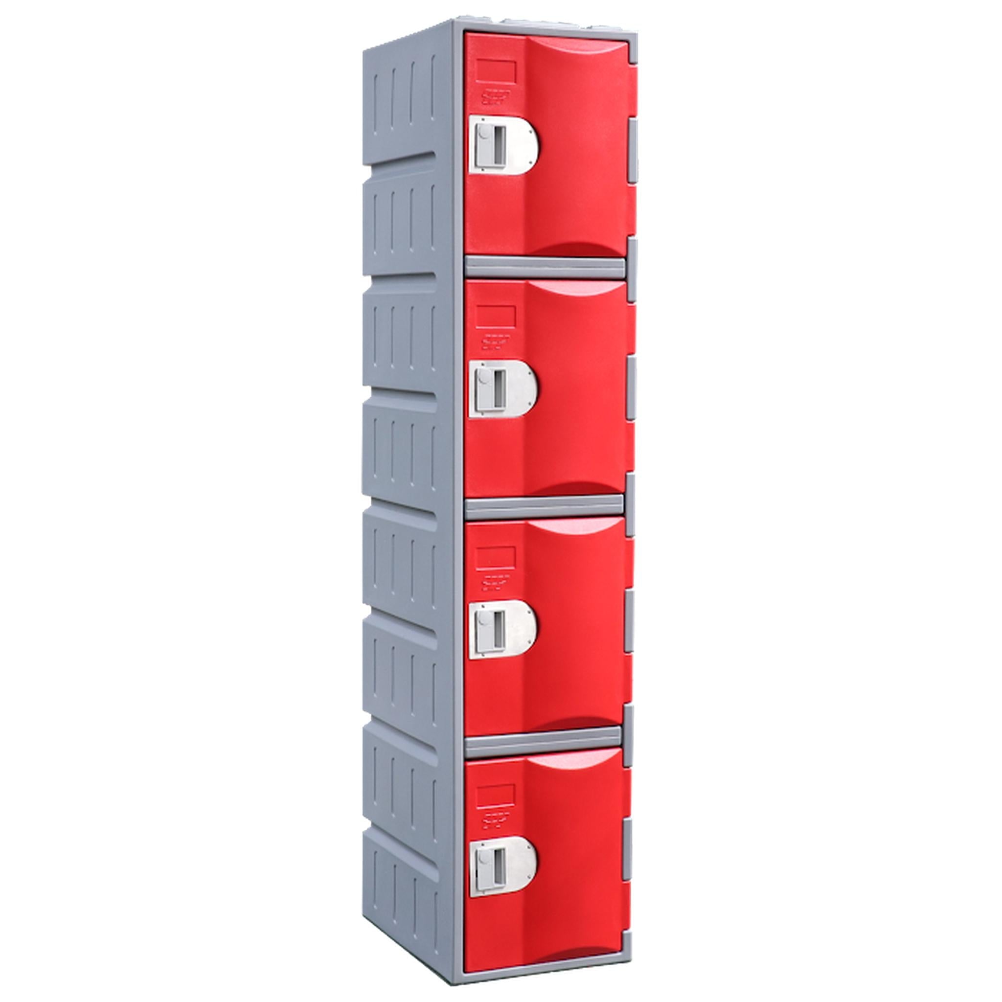 Heavy Duty Plastic Lockers 4 Tiers Full Height