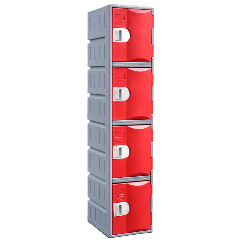Heavy Duty Plastic Lockers 4 Tiers Full Height