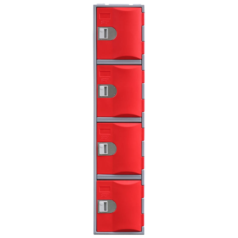 Heavy Duty Plastic Lockers 4 Tiers Full Height