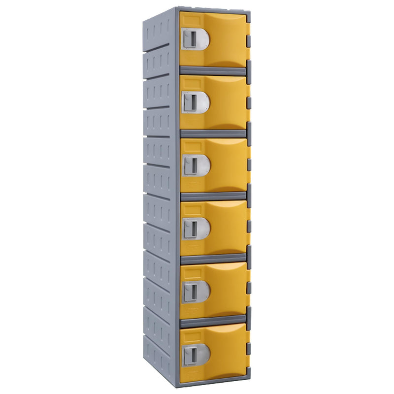 Heavy Duty Plastic Lockers 6 Tiers Full Height
