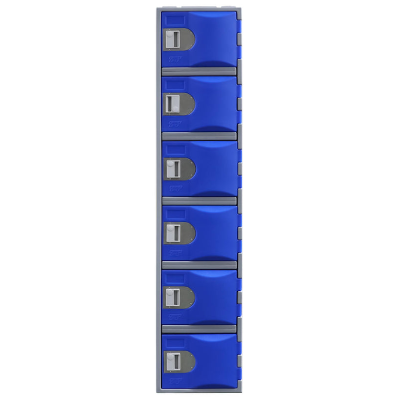 Heavy Duty Plastic Lockers 6 Tiers Full Height