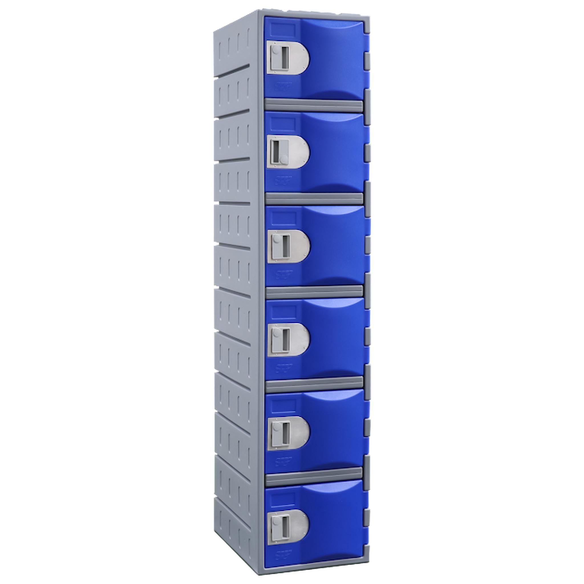 Heavy Duty Plastic Lockers 6 Tiers Full Height