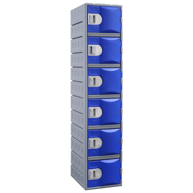 Heavy Duty Plastic Lockers 6 Tiers Full Height