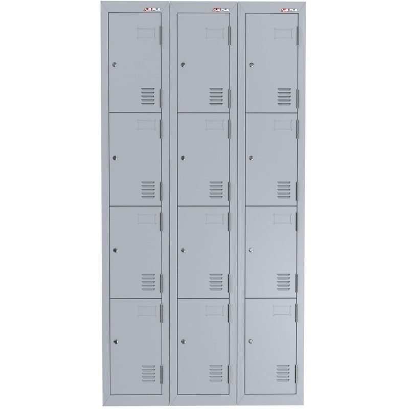 A-File 4 Tier Locker - Bank of 3 (12 Door Locker)