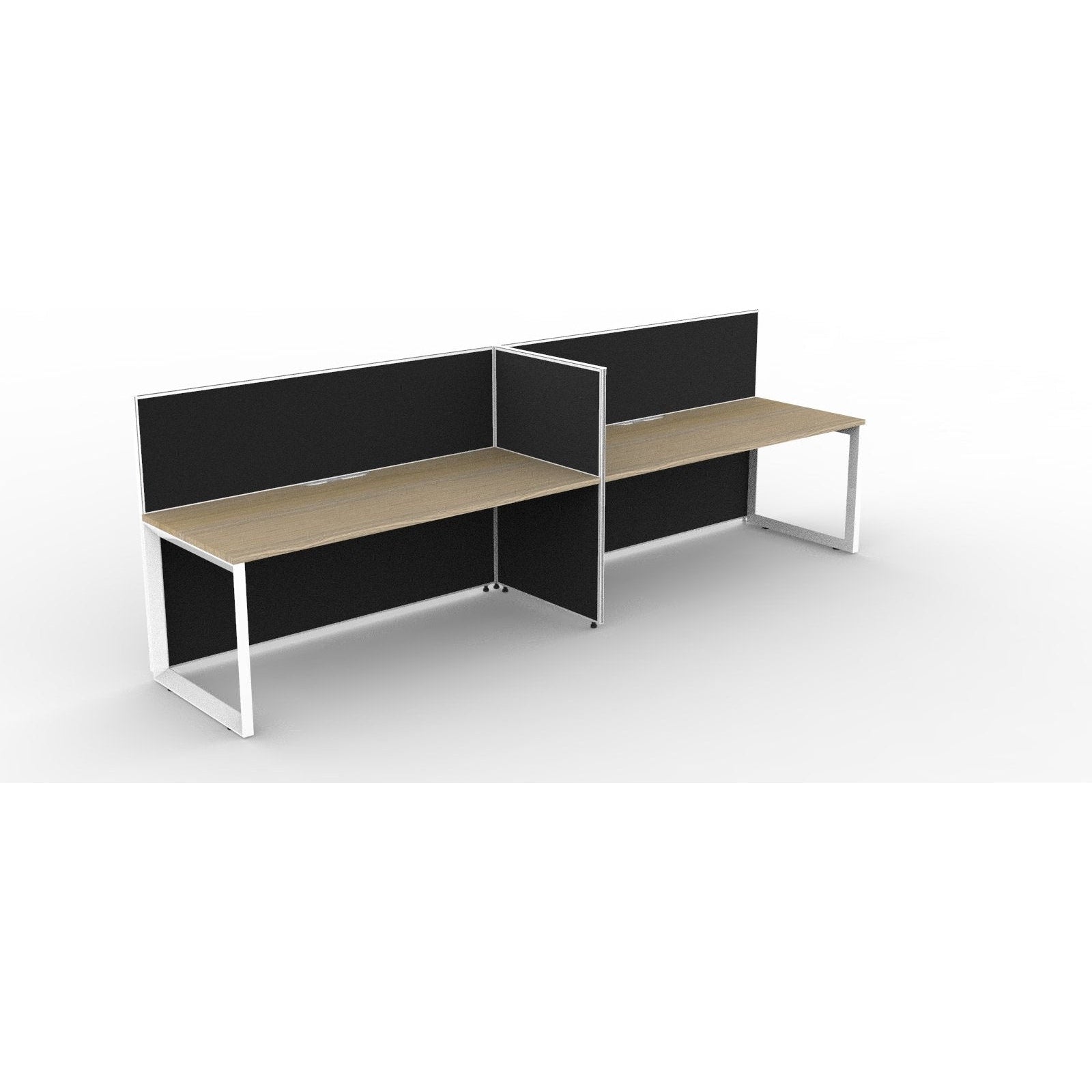 SHUSH30 Workstation - 2 Person - Loop Leg - Oak