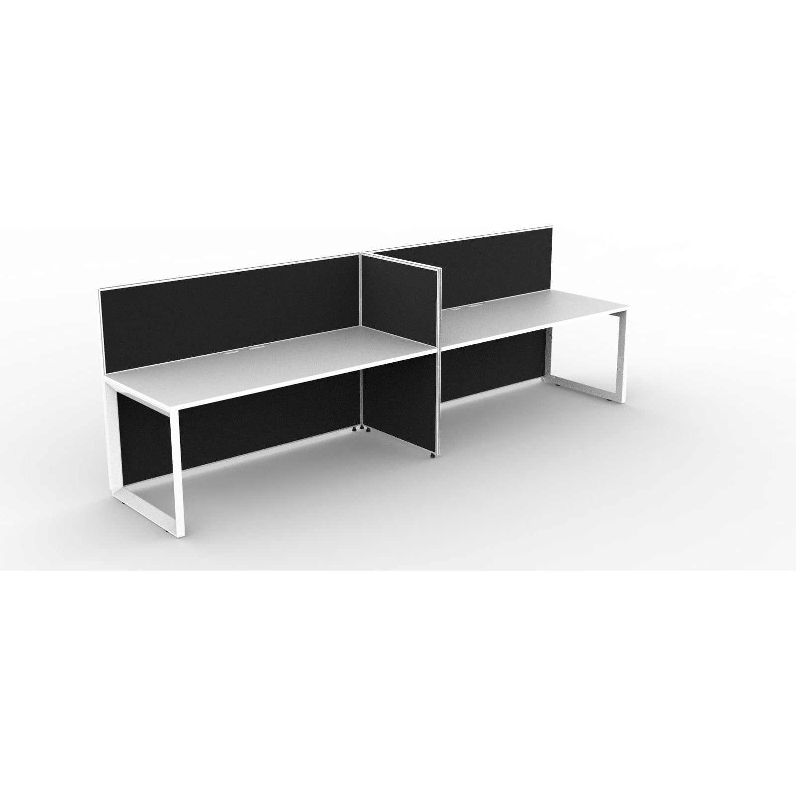 SHUSH30 Workstation - 2 Person - Loop Leg - White
