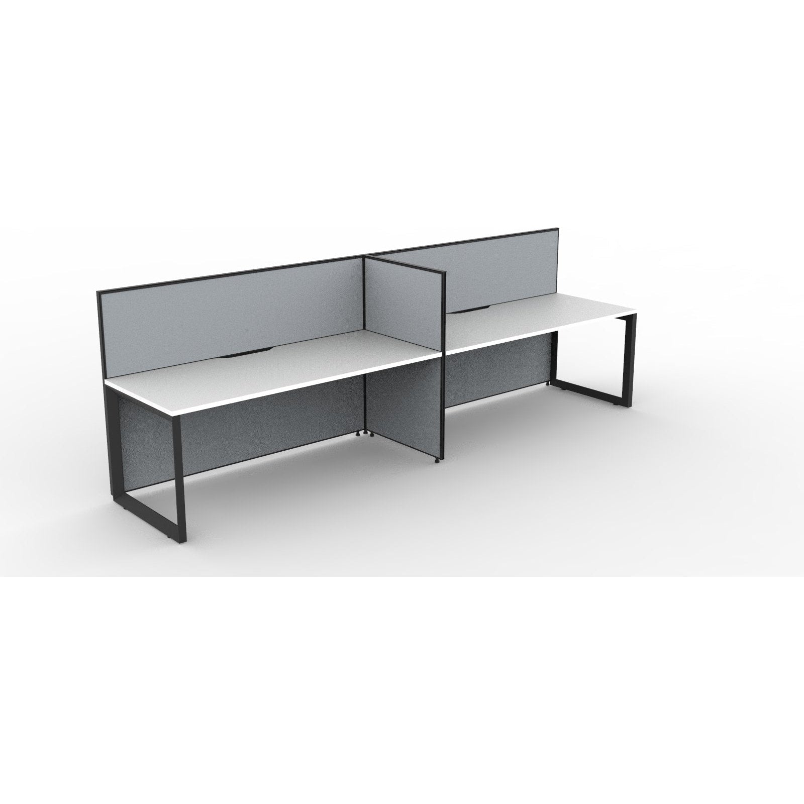 SHUSH30 Workstation - 2 Person - Loop Leg - White