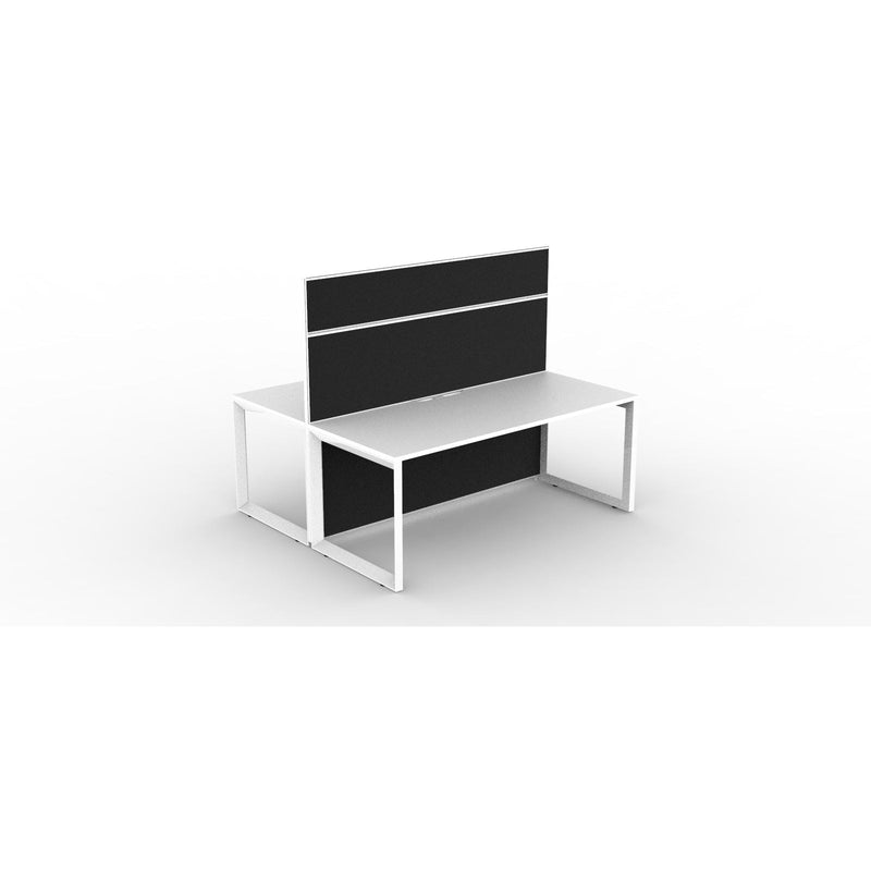SHUSH30 Double Sided Workstation - 2 Person - Loop Leg - White