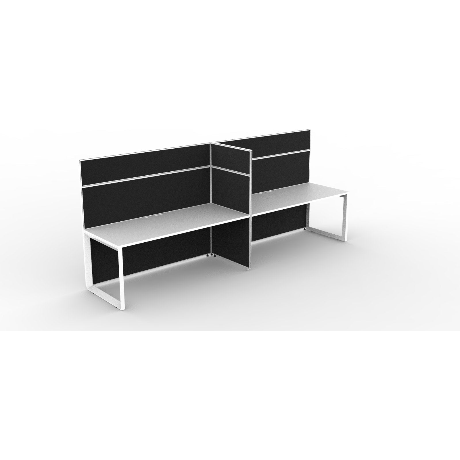 SHUSH30 Workstation - 2 Person - Loop Leg - White