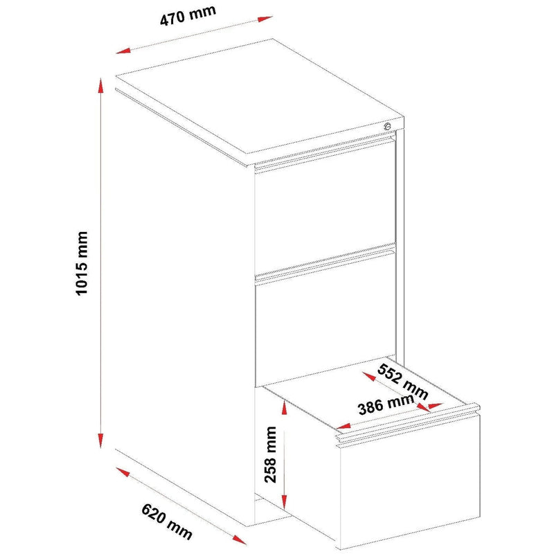 Mercury 3 Drawer Filing Cabinet