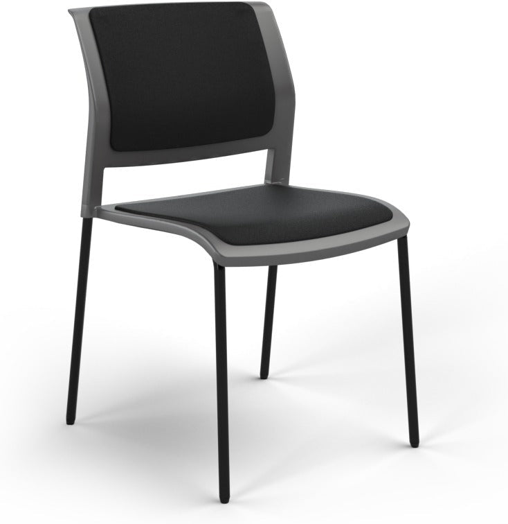 Game Chair With Upholstery - 4 Leg - Black Frame