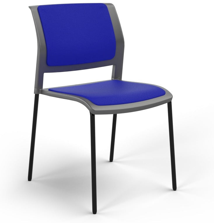 Game Chair With Upholstery - 4 Leg - Black Frame