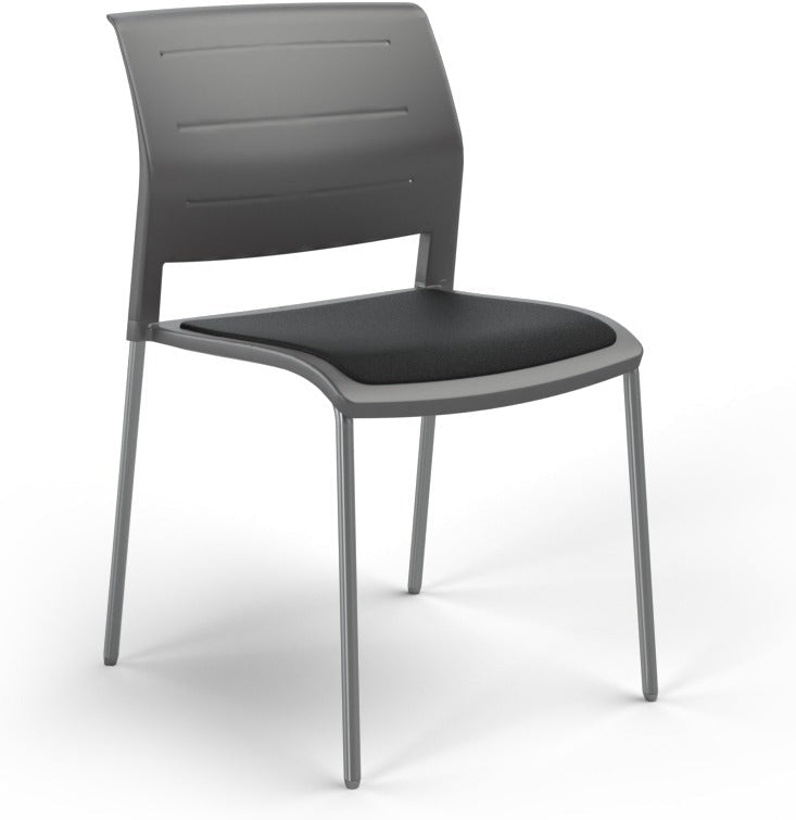 Game Chair With Upholstery - 4 Leg - Chrome Frame