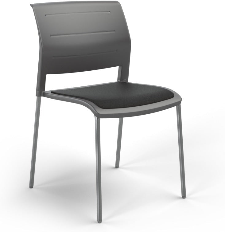 Game Chair With Upholstery - 4 Leg - Chrome Frame