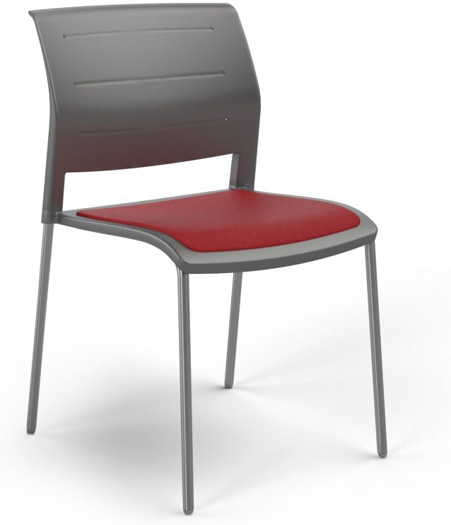 Game Chair With Upholstery - 4 Leg - Chrome Frame