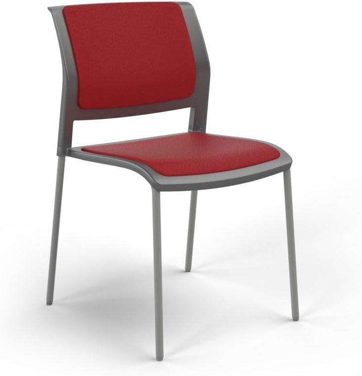Game Chair With Upholstery - 4 Leg - Silver Frame