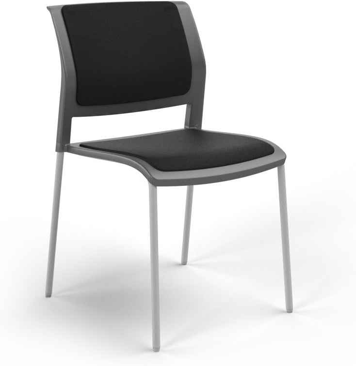 Game Chair With Upholstery - 4 Leg - White Frame