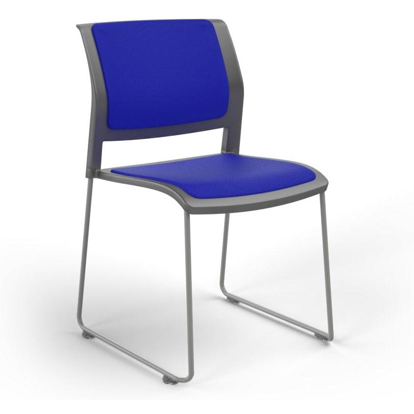 Game Chair With Upholstery - Sled Base - Silver Frame-Elite Office Furniture