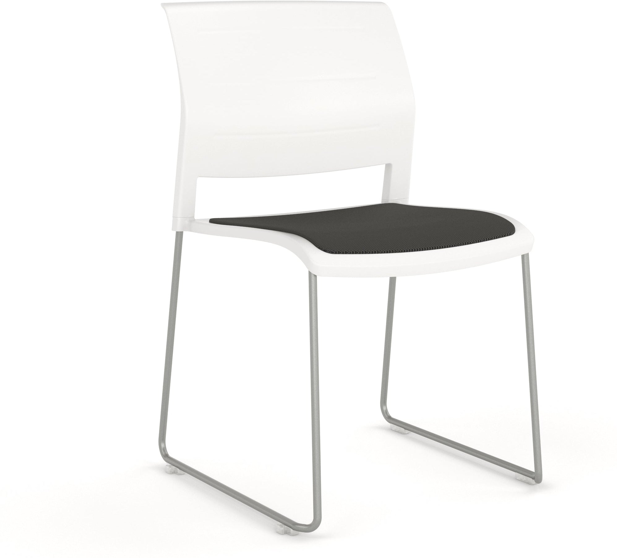 Game Chair With Upholstery - Sled Base - Silver Frame