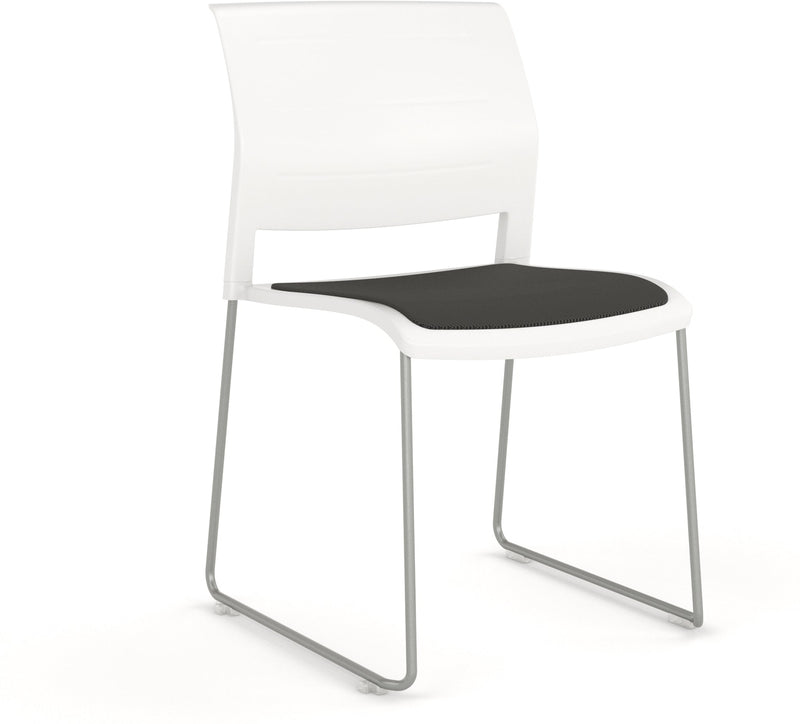 Game Chair With Upholstery - Sled Base - Silver Frame