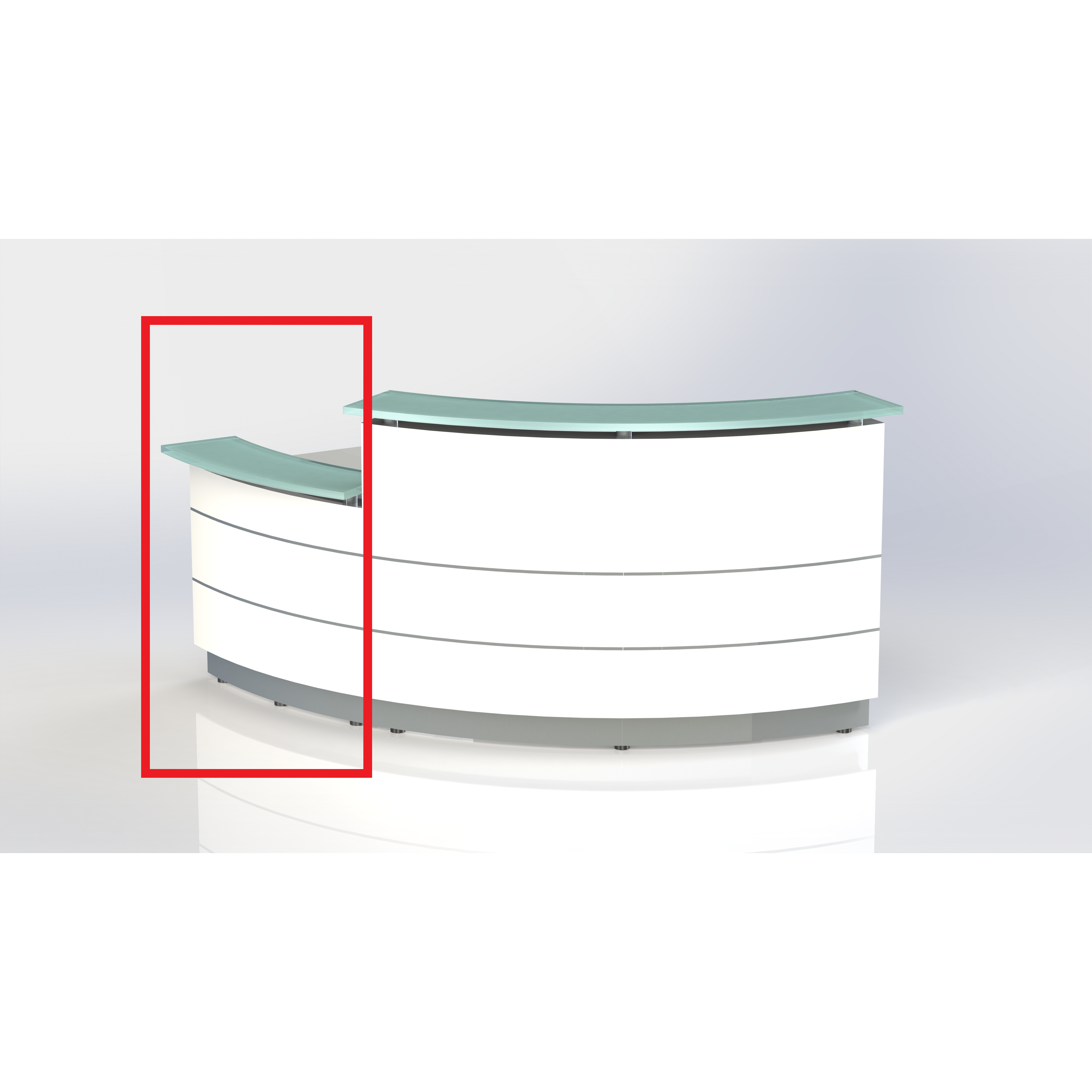 Polaris Curved Reception Counter - Lower Height Piece -D2