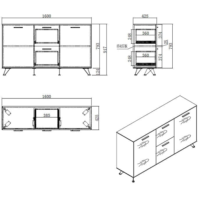 Virginia Walnut Potenza Credenza