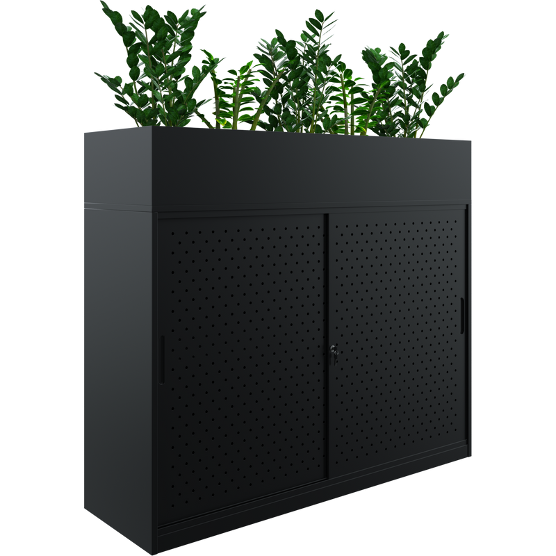 A-File Sliding Door Cabinet 1600W - (Planter Box Only) - 5 Pots