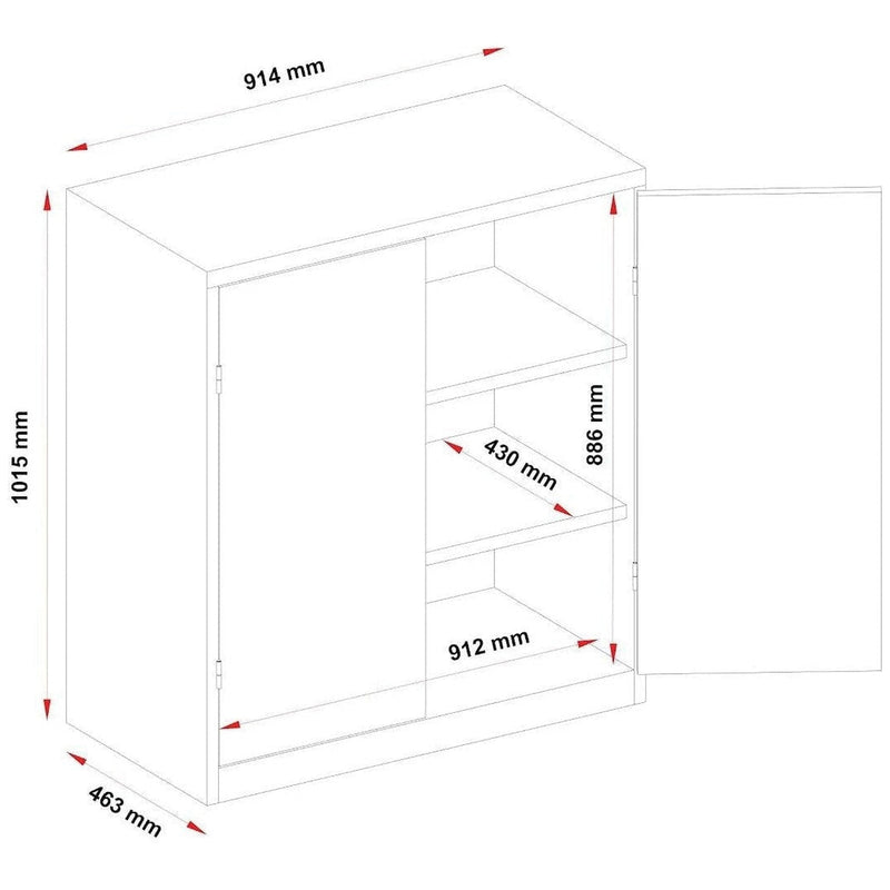 Steelco 2 Shelf Storage Cabinets