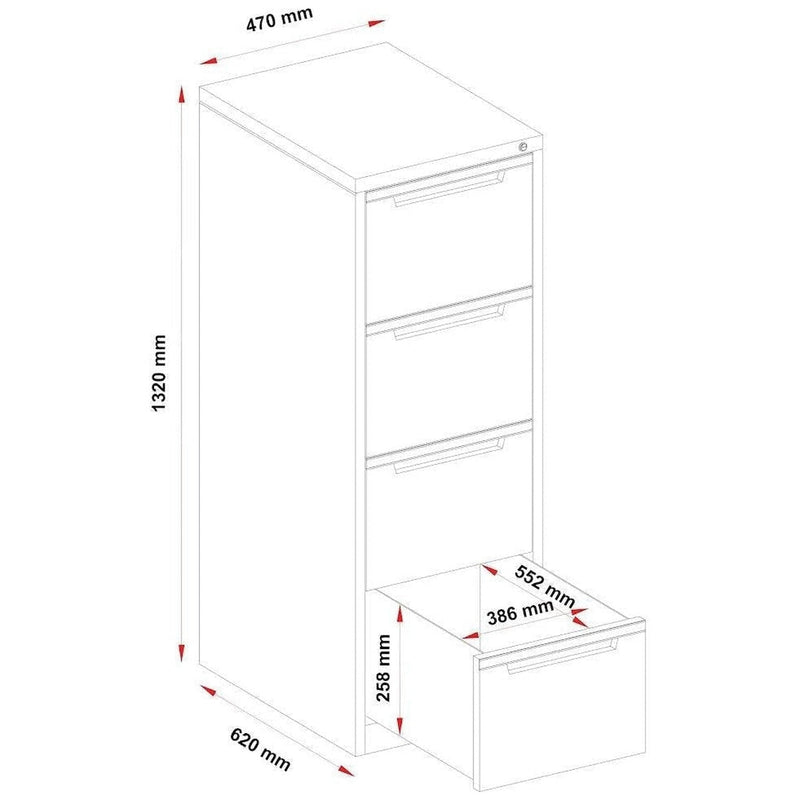 Steelco 4 Door Vertical Filing Cabinet