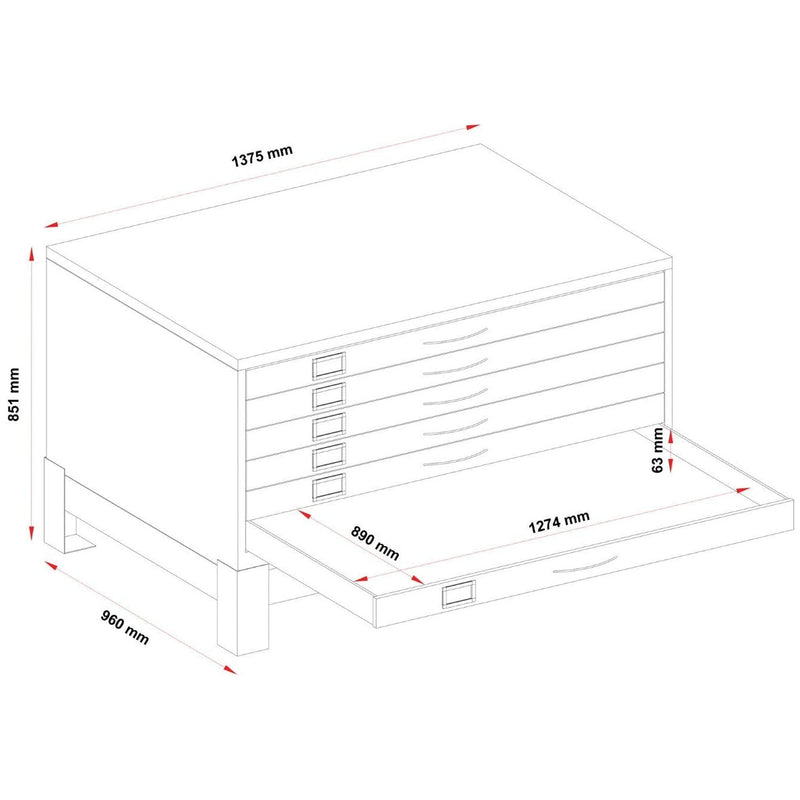 Steelco 6 Drawer Plan Cabinet