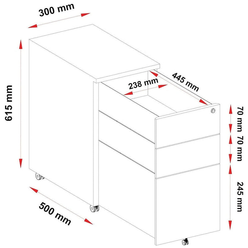 Steelco Slimline Mobile Pedestals