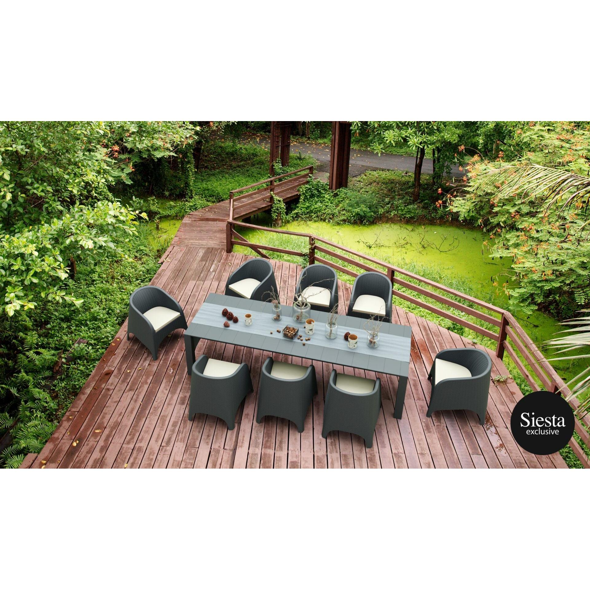 9 Piece Outdoor Rattan Aruba Armchair Dining Setting-Elite Office Furniture