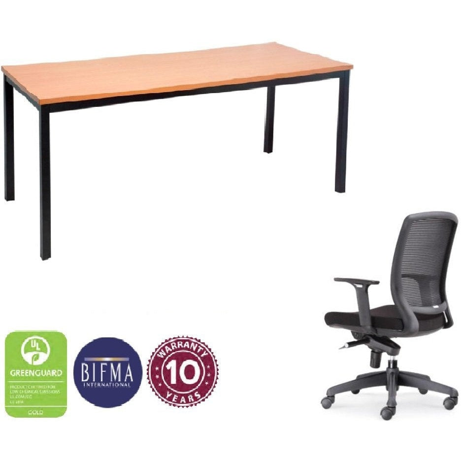 Rapidline Steel Frame Desk + Hartley Task Ergo Chair