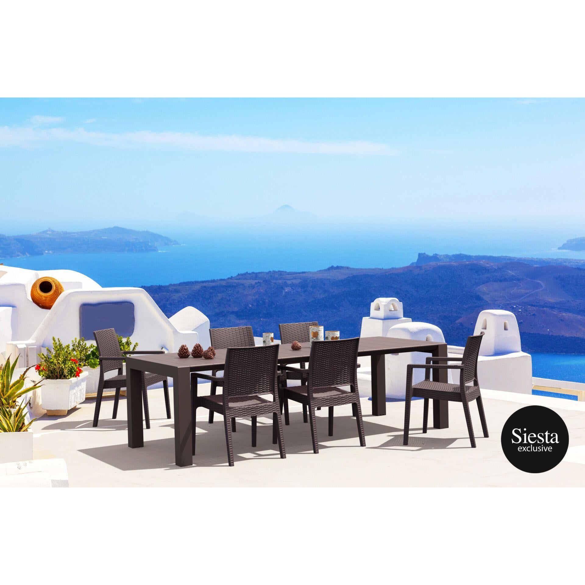 6 Seater Outdoor Dining Set in Rattan and Vegas Table-Elite Office Furniture