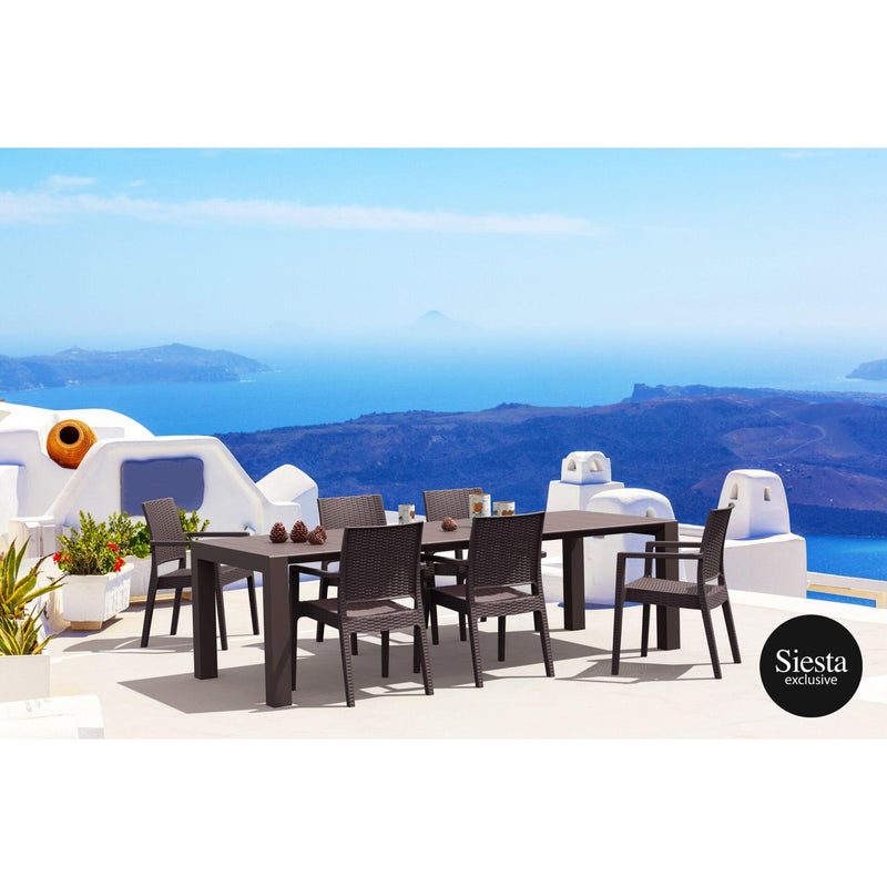 6 Seater Outdoor Dining Set in Rattan and Vegas Table-Elite Office Furniture