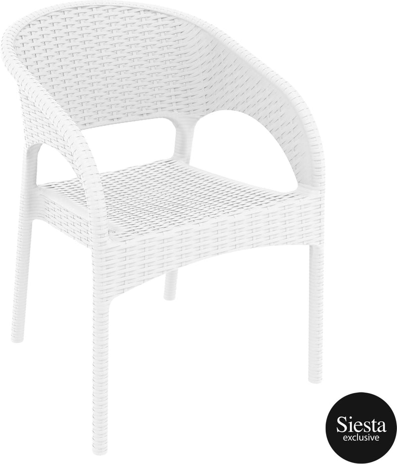 Tahiti 6 Seater Resin Rattan Dining Setting with Panama Chair
