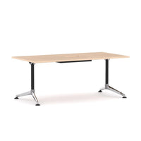 Modulus Boardroom Table Single Span, Single Post Collar Leg with Power RailPoles with Polished Alloy Feet