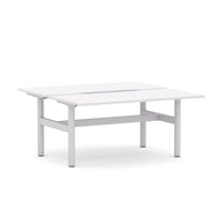 Agile Fixed Round 2-Person Double-sided Desk Workstation