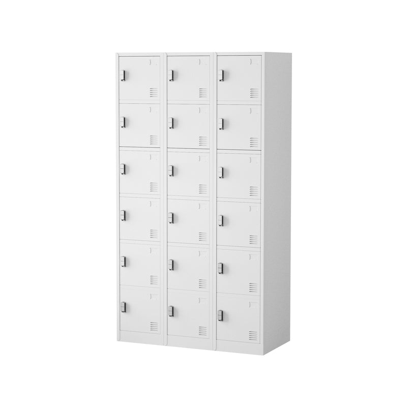 Elite Superior 18 Door Steel Locker - Bank of 3 x 6 Door