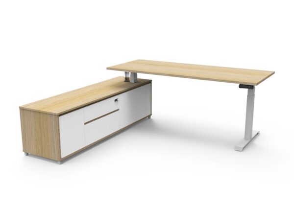 Boost Electric Height Adjustable - Executive Desk With Cabinet