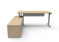 Halo (Round Legs) Electric Height Adjustable Executive Desk & Cabinet