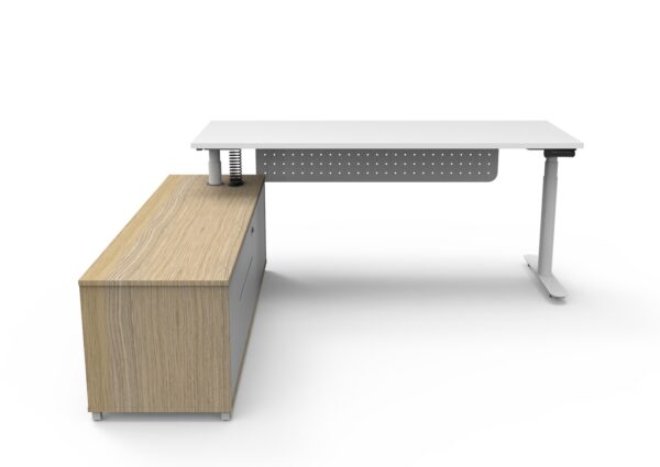 Halo (Round Legs) Electric Height Adjustable Executive Desk & Cabinet