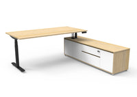 Halo (Round Legs) Electric Height Adjustable Executive Desk & Cabinet