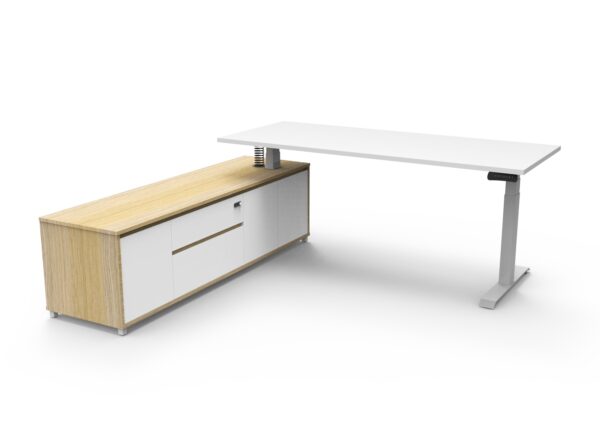 Boost Electric Height Adjustable - Executive Desk With Cabinet