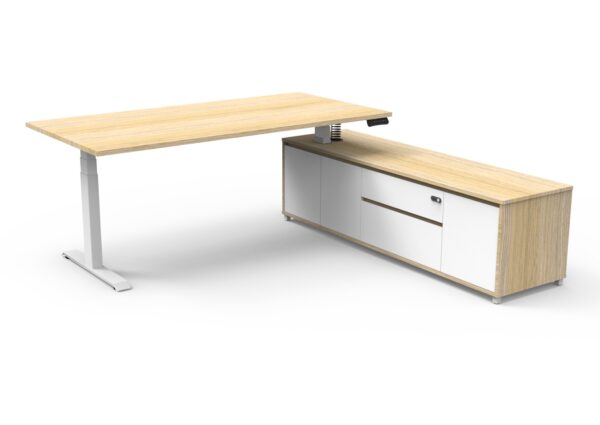 Boost Electric Height Adjustable - Executive Desk With Cabinet