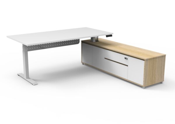 Boost Electric Height Adjustable - Executive Desk With Cabinet
