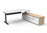 Halo (Round Legs) Electric Height Adjustable Executive Desk & Cabinet