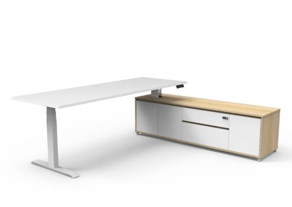 Boost Electric Height Adjustable - Executive Desk With Cabinet