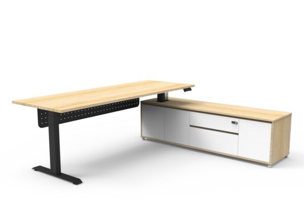 Boost Electric Height Adjustable - Executive Desk With Cabinet